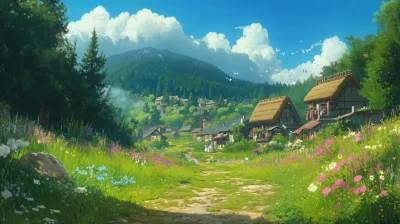 Studio Ghibli-inspired Scene