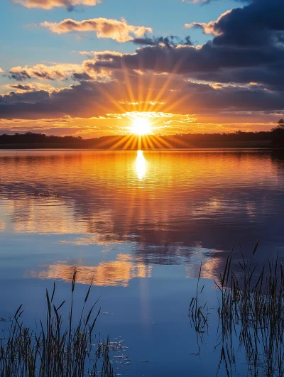 Vibrant Sunset Over the Ocean