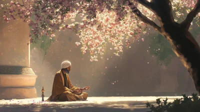 Sufi Master and Seeker in Courtyard