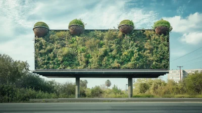 Vertical Garden Billboard with Nest-Like Frames