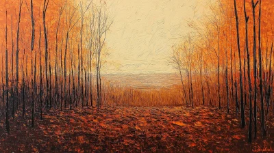 Abstract Modern Autumn Forest Landscape