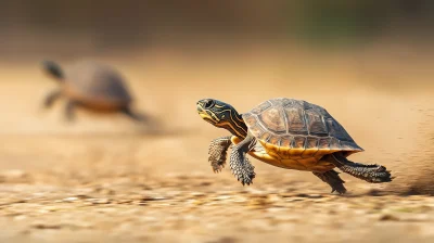 Turtle Winning Running Race