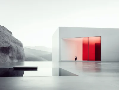 Modern Building in Red