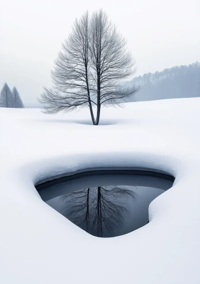 Minimalist Winter Landscape