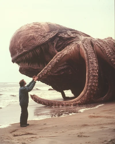 Enormous Alien Creature on the Beach