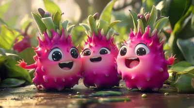 Pitaya Cartoon Characters