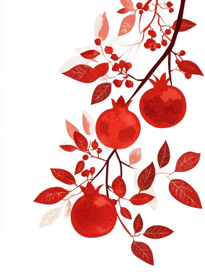 Exquisite Pomegranates Illustration