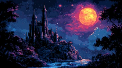 Black Castle in a Fantasy World