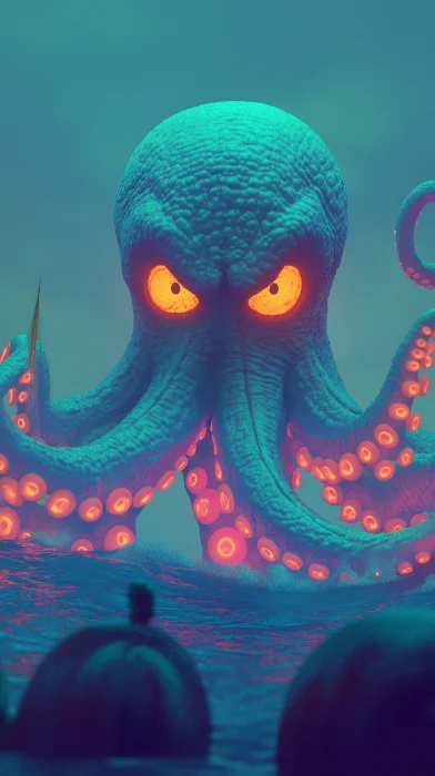 Glowing Kraken Tentacles in the Sky