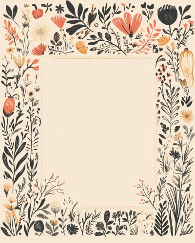 Wedding Journal Template with Swedish Summer Tattoo Border