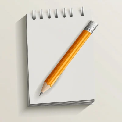 Pencil Icon and Notepad Vector Graphic