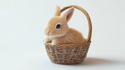 Rabbit in a Basket Illustration