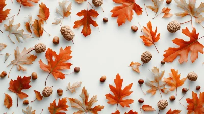 Autumn Leaves and Acorns