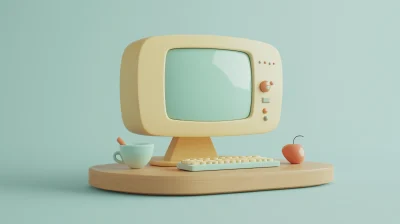 Cute and Simple 3D Rendered Computer