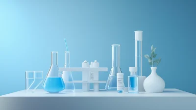 Professional Laboratory in Light Blue Color Scheme