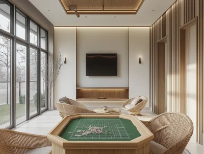 Modern Minimalist Interior Design with Mahjong Table