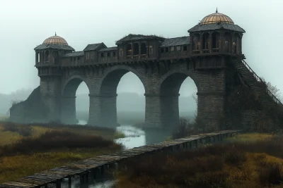 Arched Aqueduct in Marshland