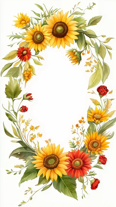 Hand Illustrated Ketubah with Sunflowers