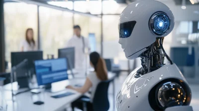 Modern Business Robot in Office Setting