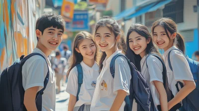 Thai College Students Returning to School