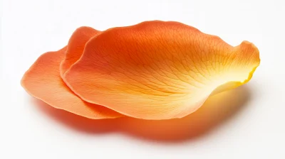 Orange Rose Petal on White Background