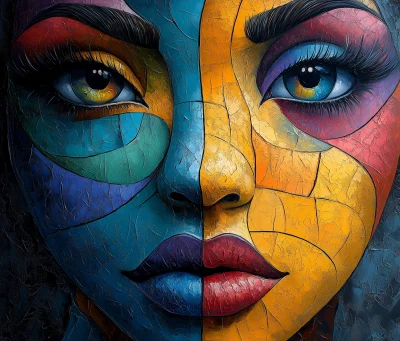 Colorful Abstract Face Painting