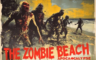 Zombie Beach Apocalypse Poster