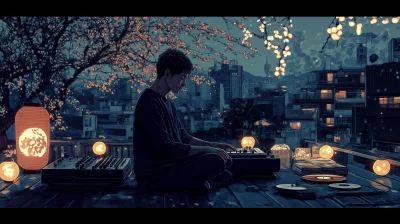 Nighttime Rooftop Meditation