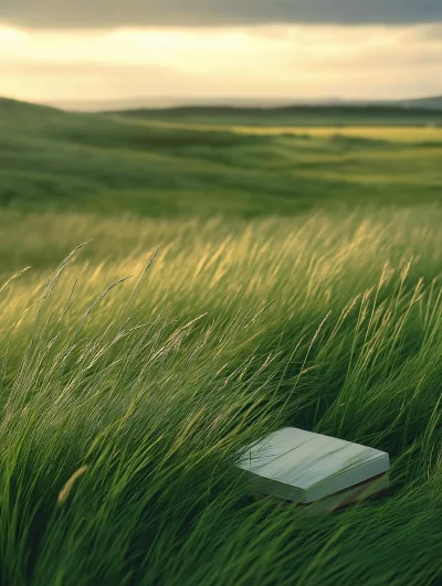 Tranquil Meadow with Book