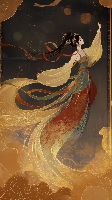 Celestial Maiden in Dunhuang Art Style