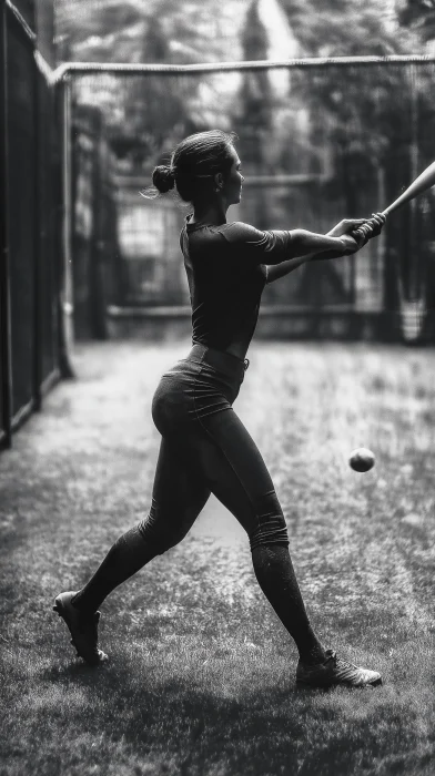 Softball in Black and White