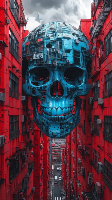 Blue Metallic Skull in Tokyo