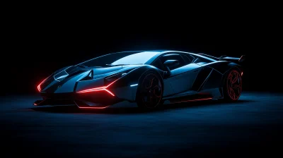 Luxury Sports Car at Night