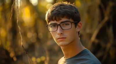 Nerdy Skinny Young Man Portrait