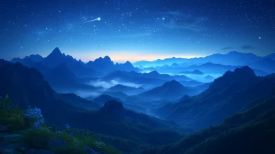 Night Sky over Guizhou Mountains