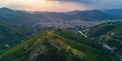 Aerial View of Guanajuato Valley at Dusk