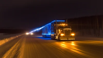 Alaska Winter Night Truck