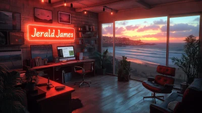 Web Design Office Overlooking Beach