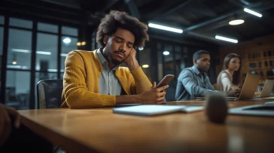 Bored Man in Office Meeting