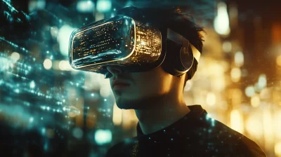 Person wearing VR headset