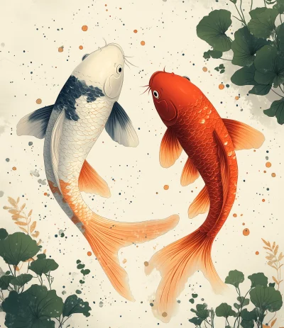 Graceful Koi Fish Illustration