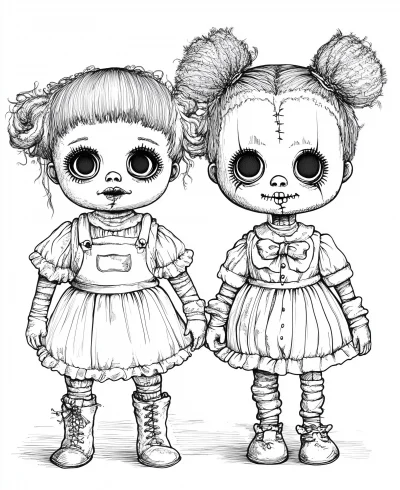 Creepy Dolls Coloring Pages