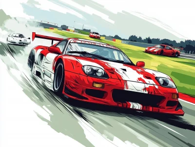 Race Car Illustration at Nürburgring