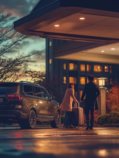 Airport Parking Lot at Dusk