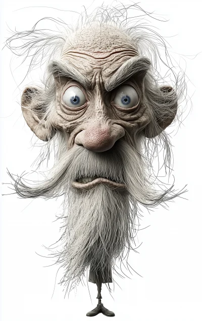 Cartoonish Old Man Character Illustration