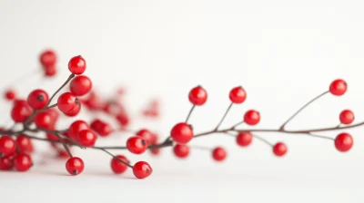 Red Berry Garland on White Background