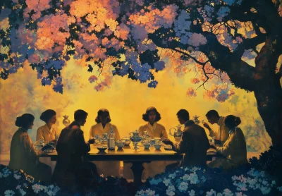 Tea Party by Maxfield Parrish