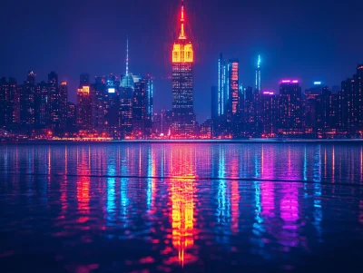 Rainbow Illuminated Building