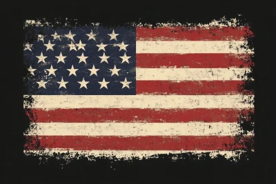 Vintage Grungy USA Flag Tshirt Vector