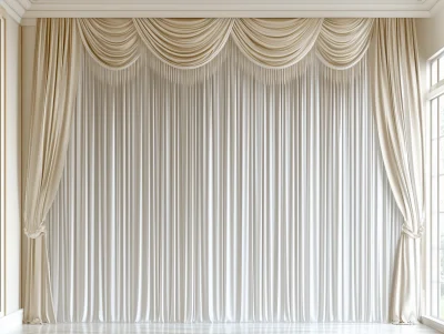 Elegant White Curtain in a Royal Setting